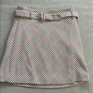 Stylish Checkered Skirt with Pink Accents